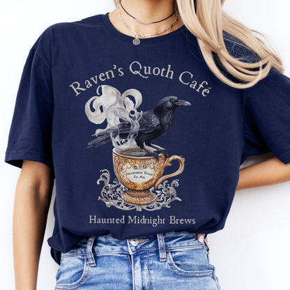 T-Shirts Raven's Quoth Cafe Poe T-Shirt The Mystic Eden