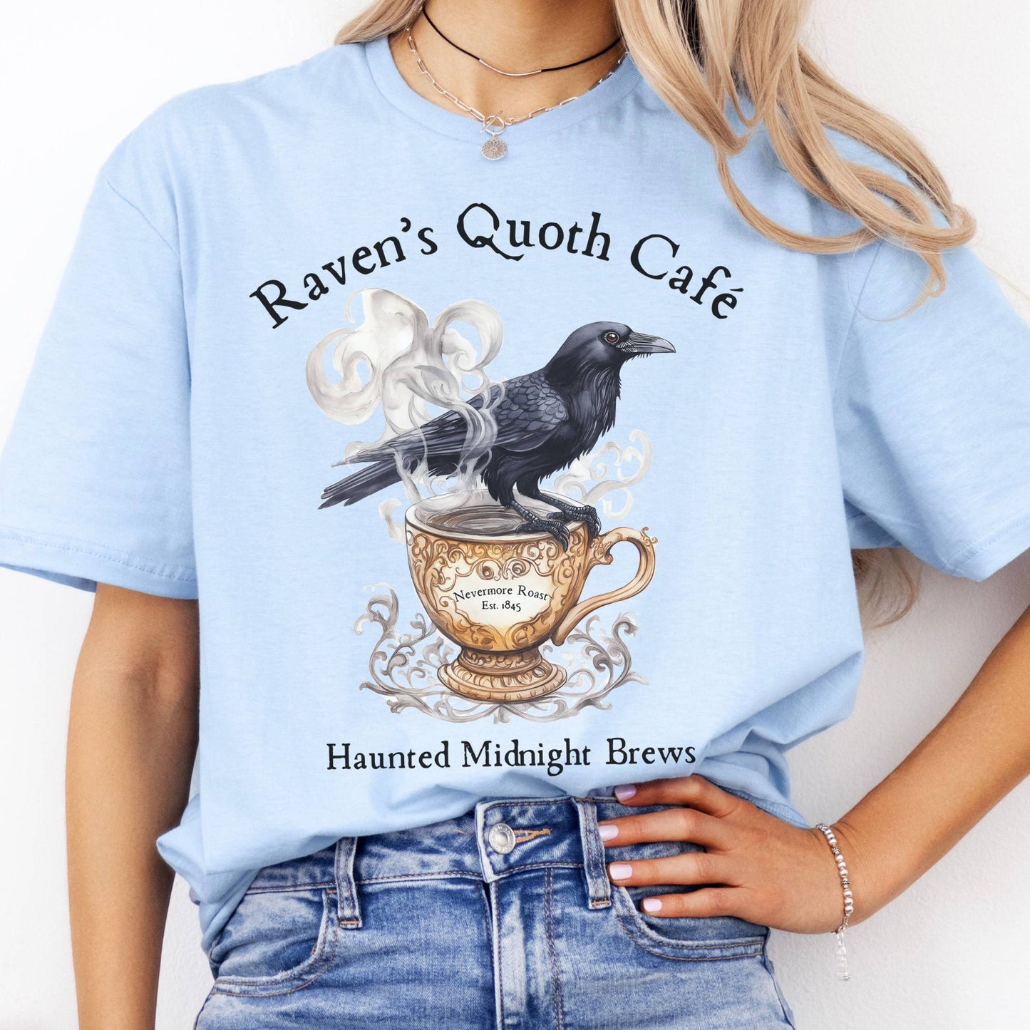 T-Shirts Raven's Quoth Cafe Poe T-Shirt The Mystic Eden