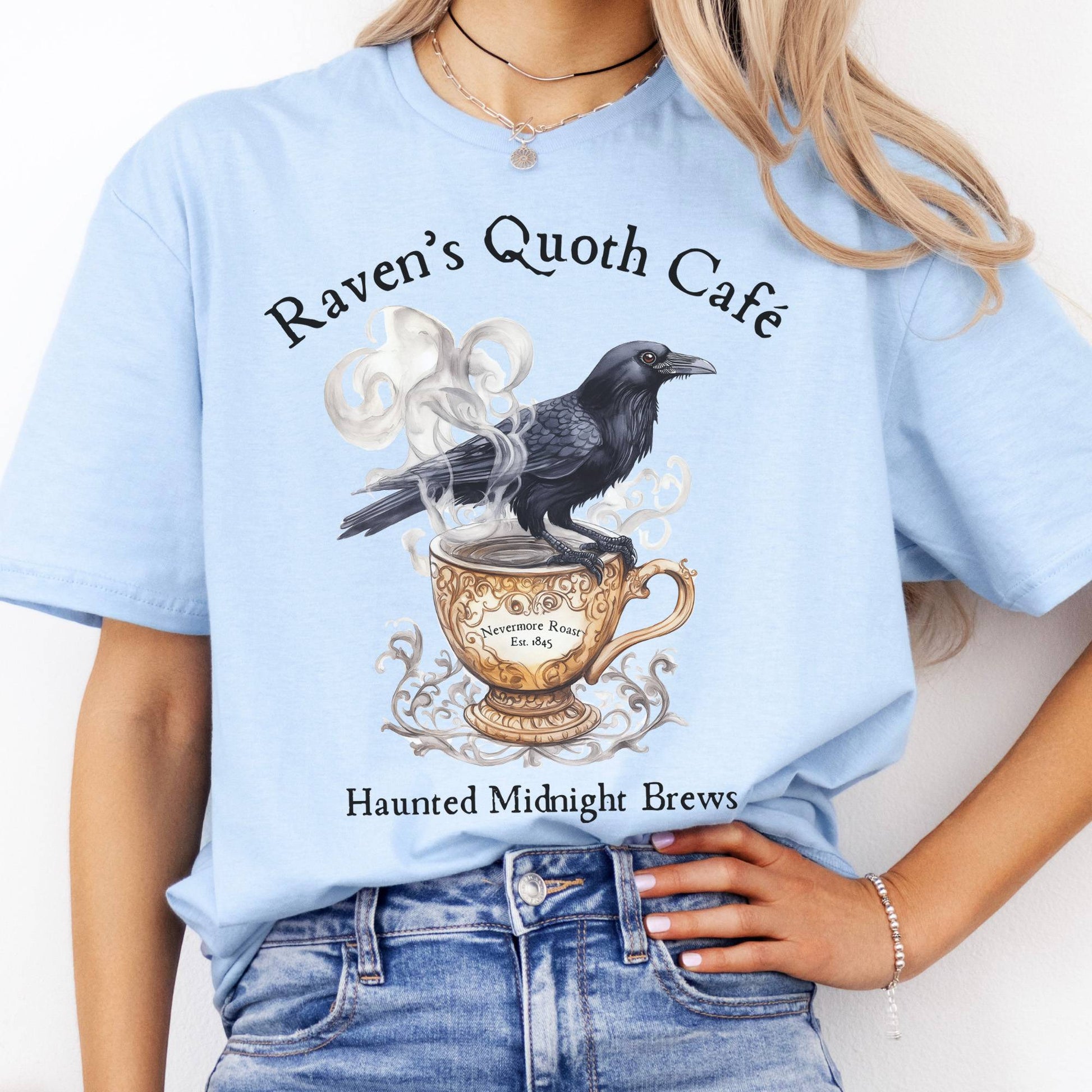 T-Shirts Raven's Quoth Cafe Poe T-Shirt The Mystic Eden