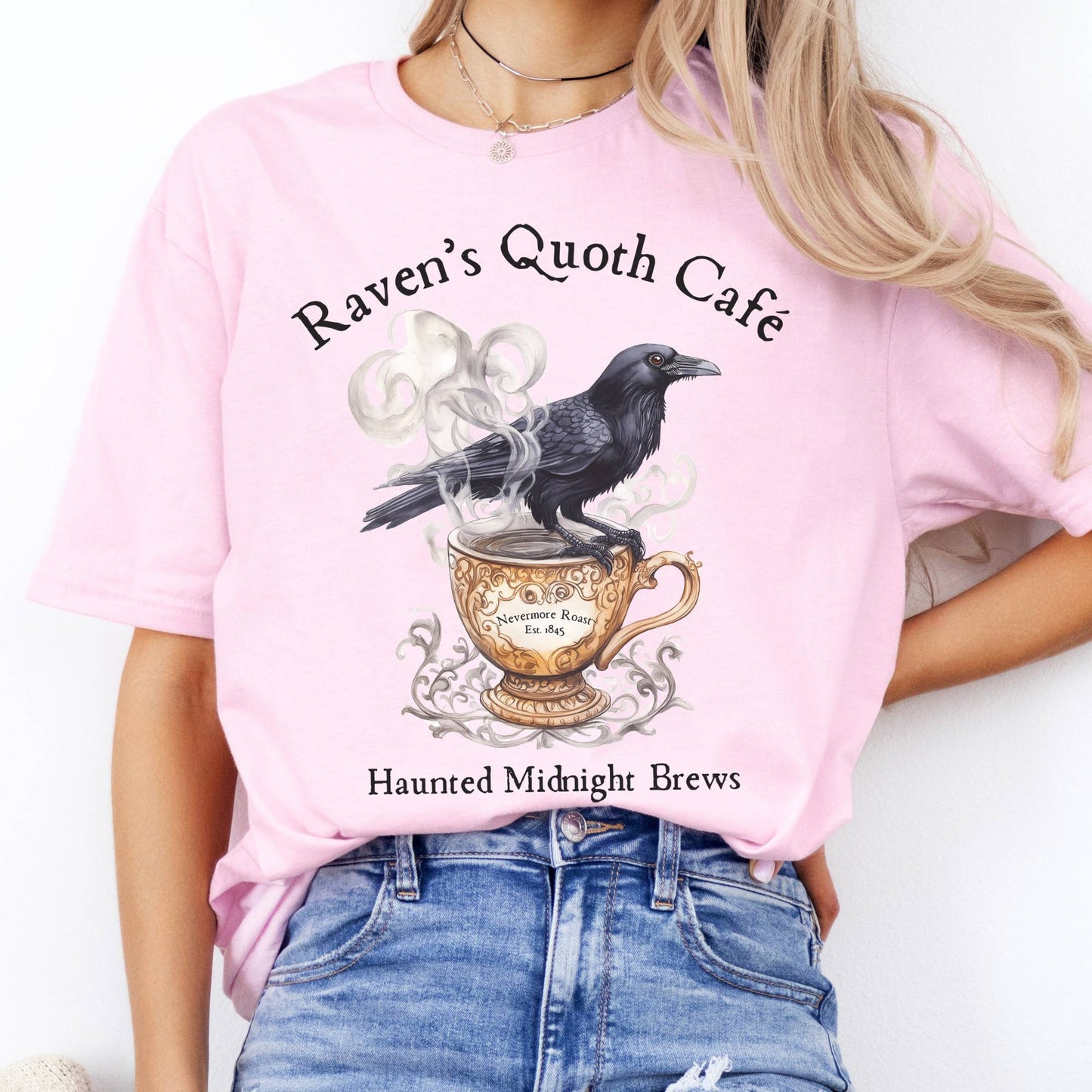 T-Shirts Raven's Quoth Cafe Poe T-Shirt The Mystic Eden