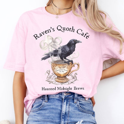 T-Shirts Raven's Quoth Cafe Poe T-Shirt The Mystic Eden