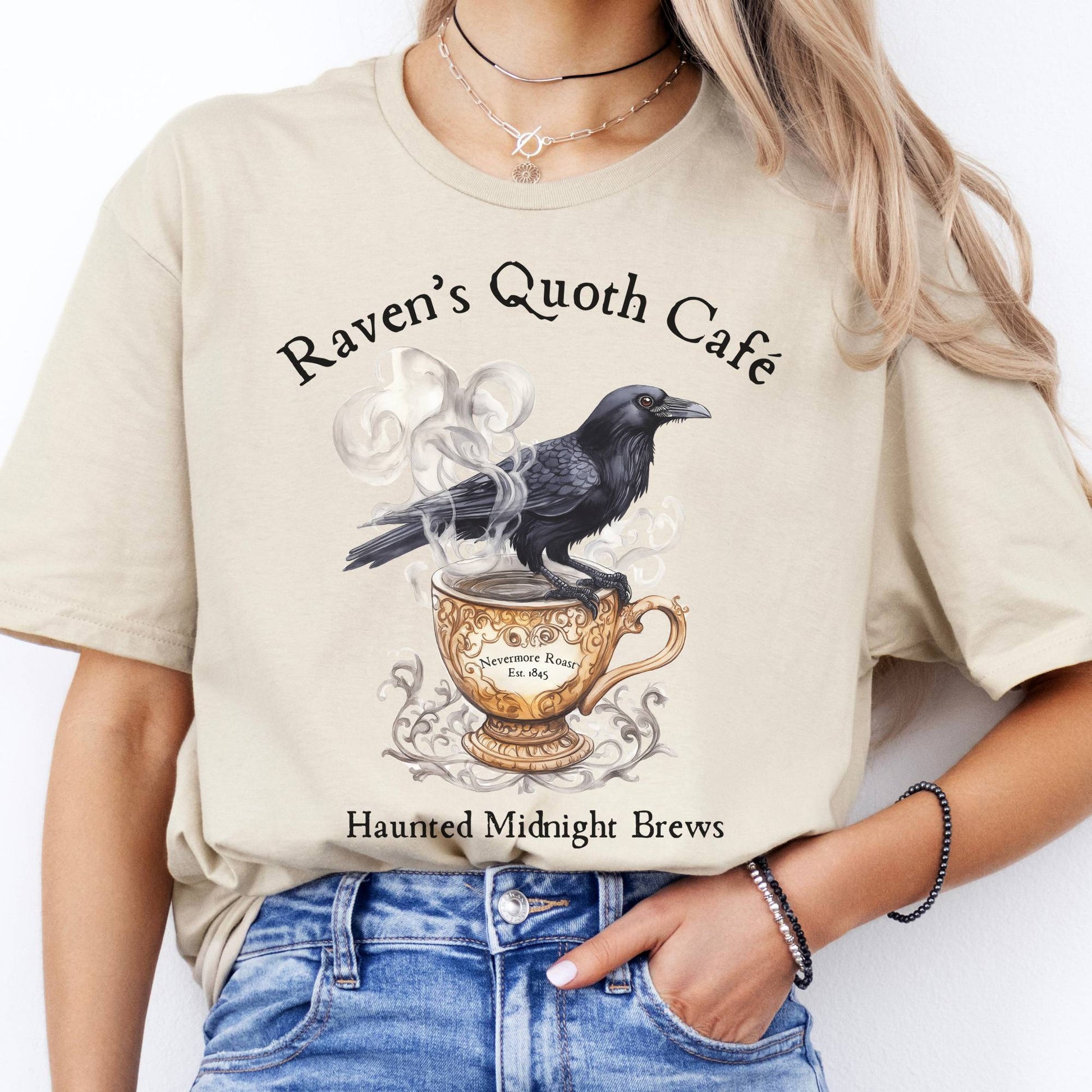 T-Shirts Raven's Quoth Cafe Poe T-Shirt The Mystic Eden