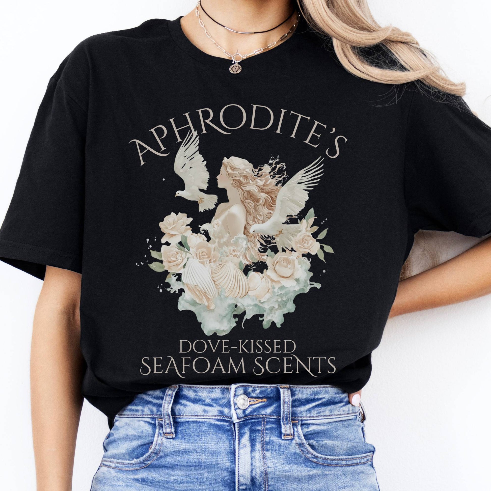T-Shirts Aphrodite's Dove-Kissed Seafoam Scents  T-Shirt The Mystic Eden