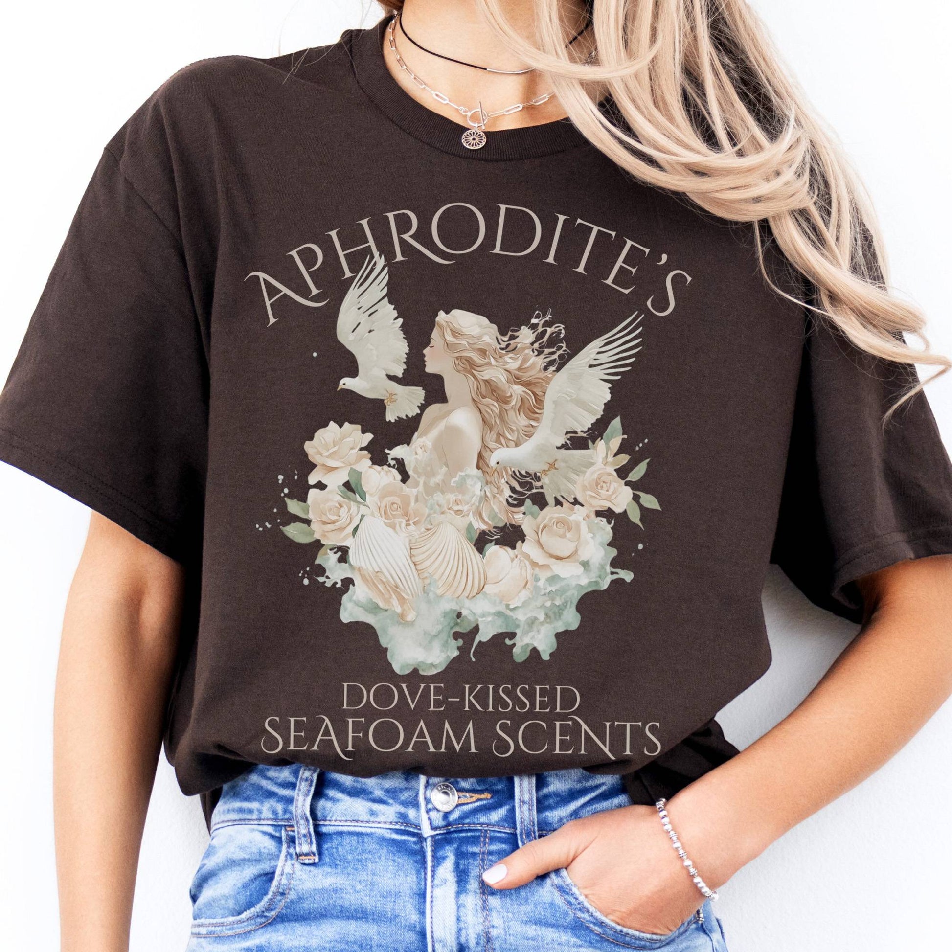 T-Shirts Aphrodite's Dove-Kissed Seafoam Scents  T-Shirt The Mystic Eden