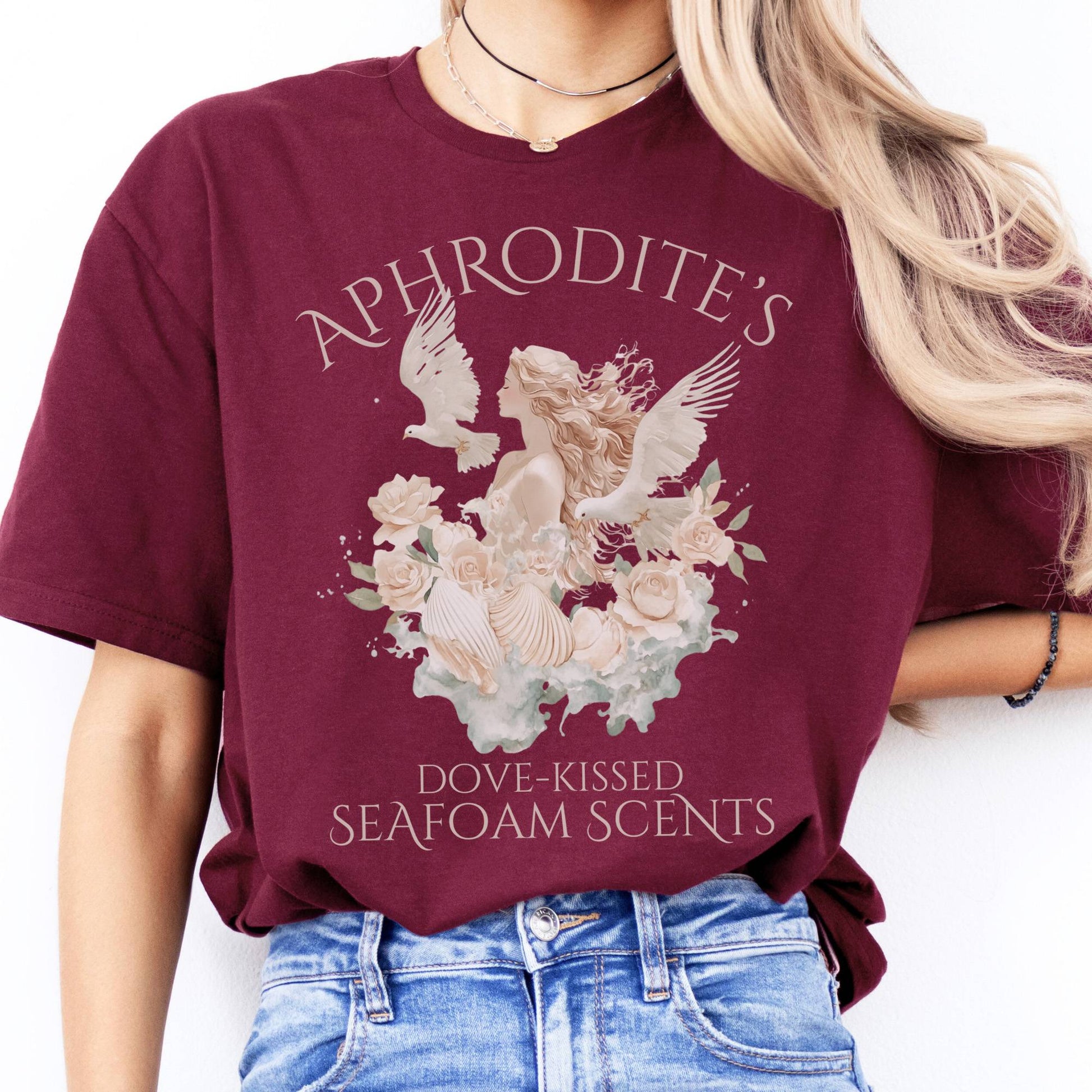 T-Shirts Aphrodite's Dove-Kissed Seafoam Scents  T-Shirt The Mystic Eden