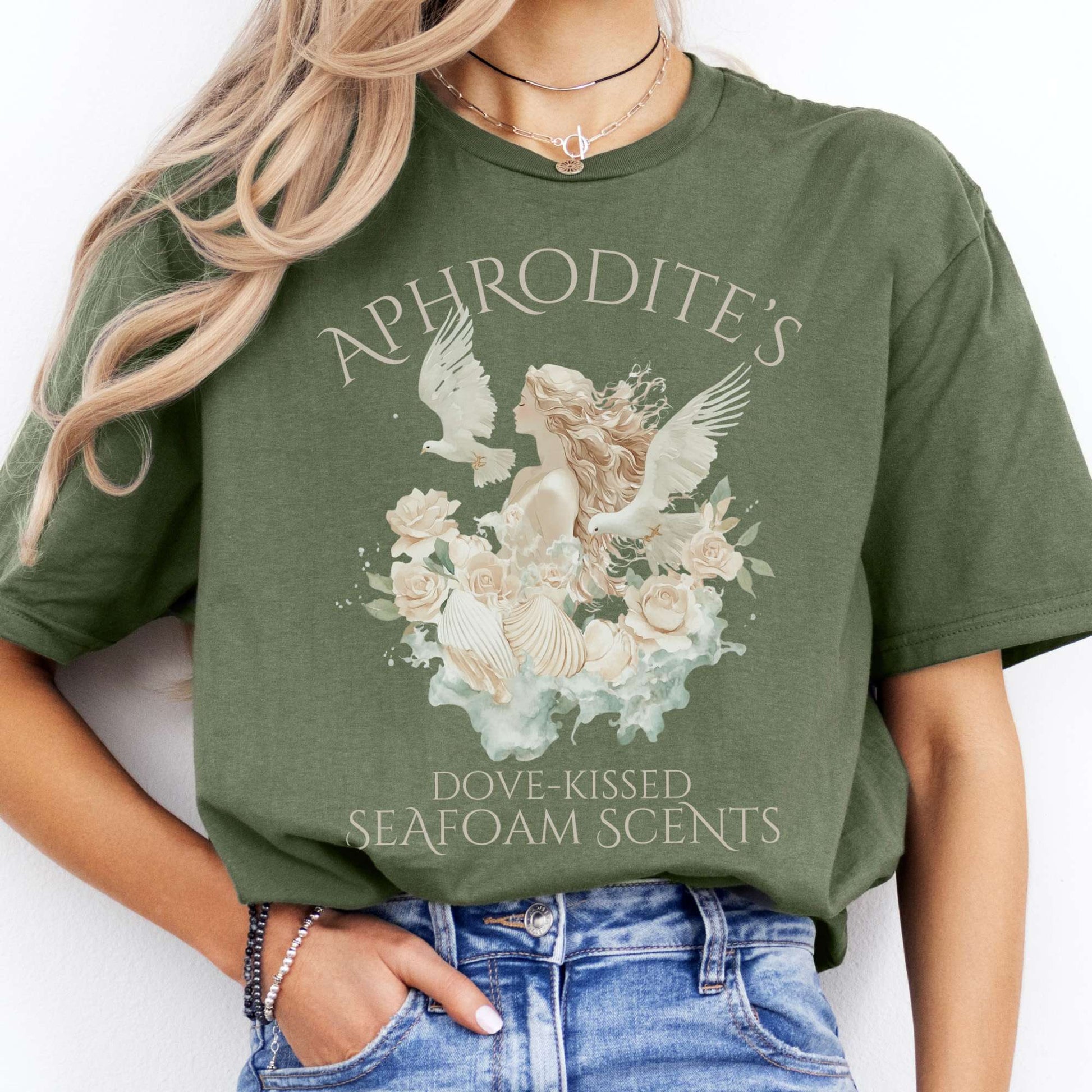T-Shirts Aphrodite's Dove-Kissed Seafoam Scents  T-Shirt The Mystic Eden