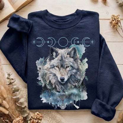 Sweatshirt Moonlit Wolf Sweatshirt The Mystic Eden