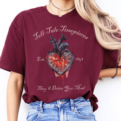 T-Shirts Tell-Tale Timepieces Edgar Allan Poe T-Shirt The Mystic Eden
