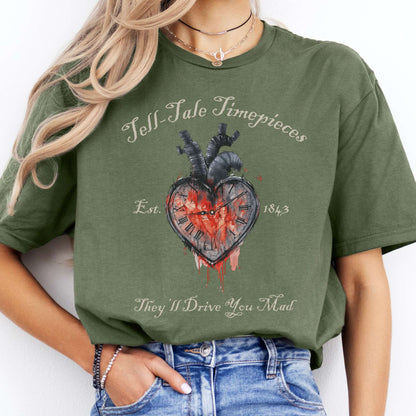 T-Shirts Tell-Tale Timepieces Edgar Allan Poe T-Shirt The Mystic Eden