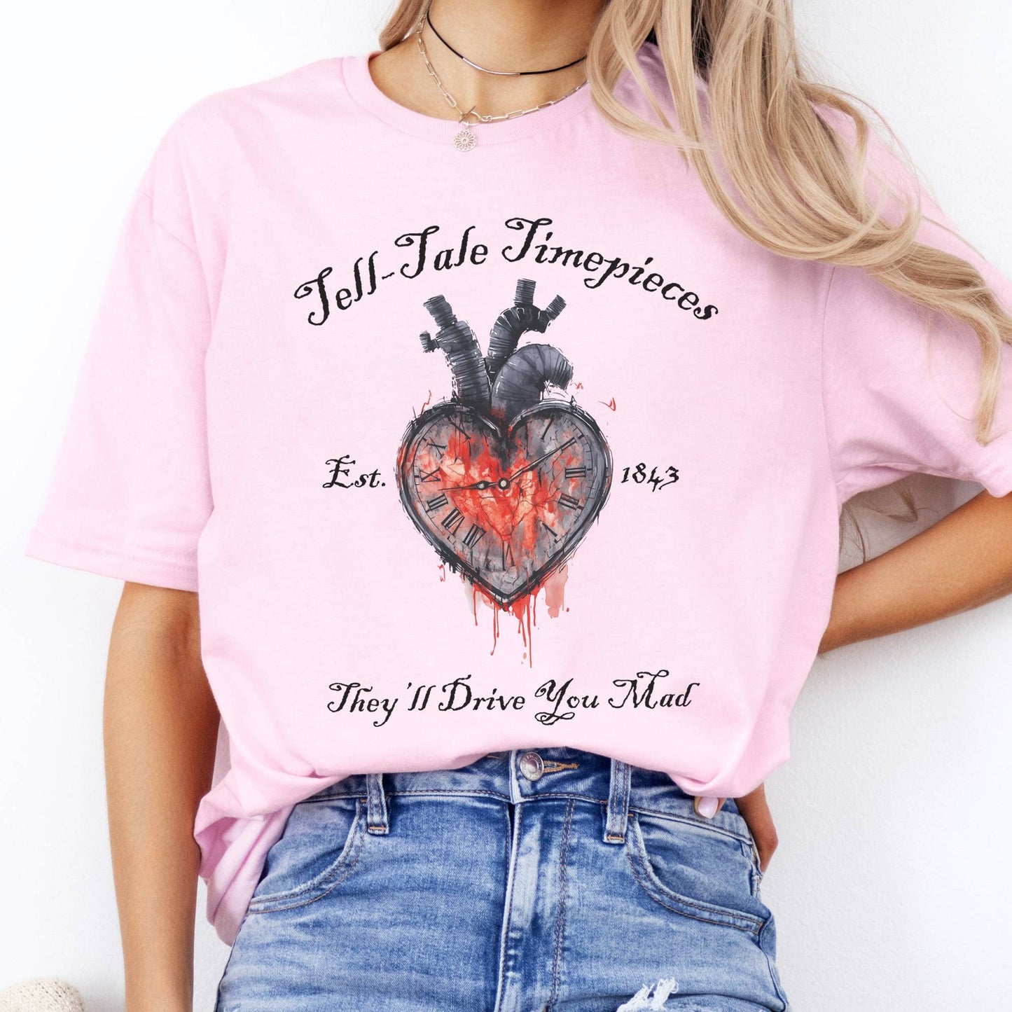 T-Shirts Tell-Tale Timepieces Edgar Allan Poe T-Shirt The Mystic Eden