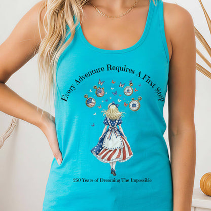 Tank Top Solid Tahiti Blue / XS 250 Years of Dreaming the Impossible American Alice Women's Lightweight Tank Top The Mystic Eden