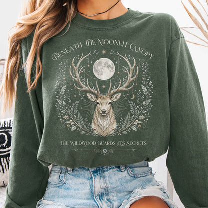Long-sleeve Hemp / S Beneath the Moonlit Canopy Long Sleeve The Mystic Eden