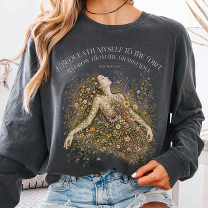 Long-sleeve Pepper / S I Bequeath Myself to the Dirt Walt Whitman Long Sleeve The Mystic Eden