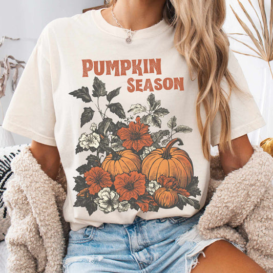 Pumpkin Season Cottagecore Fall Tee