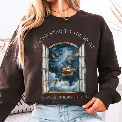 Sweatshirt Dark Chocolate / S Second Star to the Right America 250 Commemorative Crewneck Sweatshirt The Mystic Eden