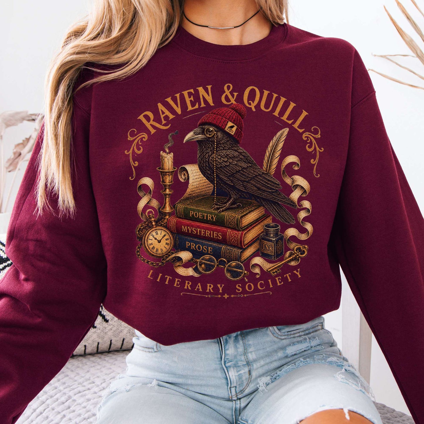 Sweatshirt Maroon / S Design 294 Crewneck Sweatshirt The Mystic Eden