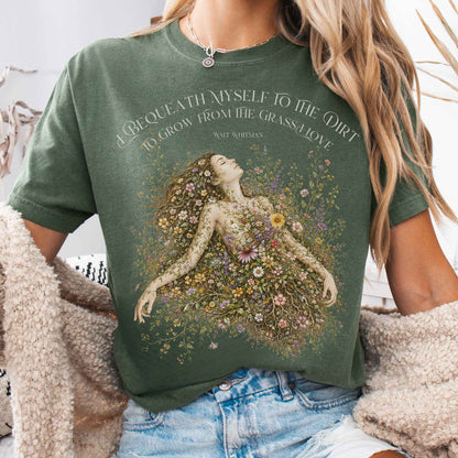 T-Shirt Moss / S I Bequeath Myself to the Dirt Walt Whitman T-Shirt The Mystic Eden