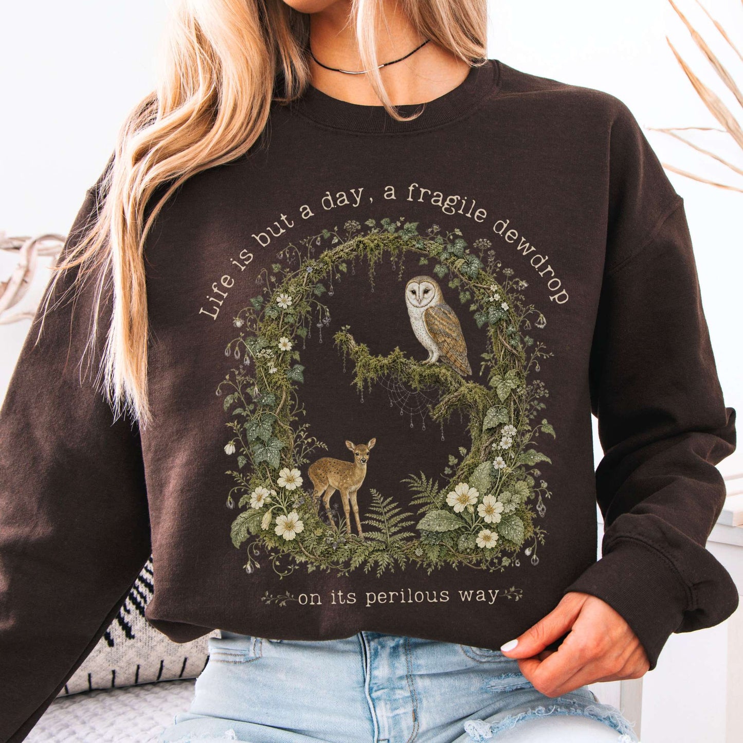 Sweatshirt Dark Chocolate / S Design 297 Crewneck Sweatshirt The Mystic Eden