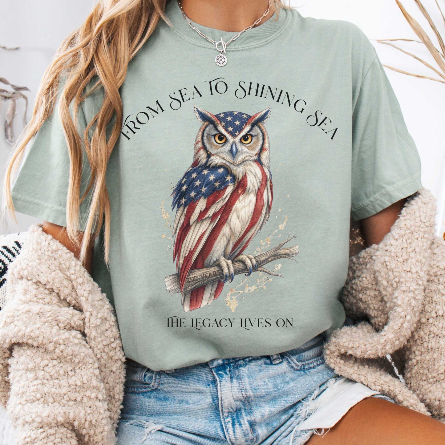 T-Shirt Bay / S The Legacy Lives On America 250 Owl T-Shirt The Mystic Eden