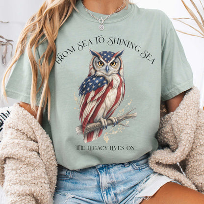 T-Shirt Bay / S The Legacy Lives On America 250 Owl T-Shirt The Mystic Eden