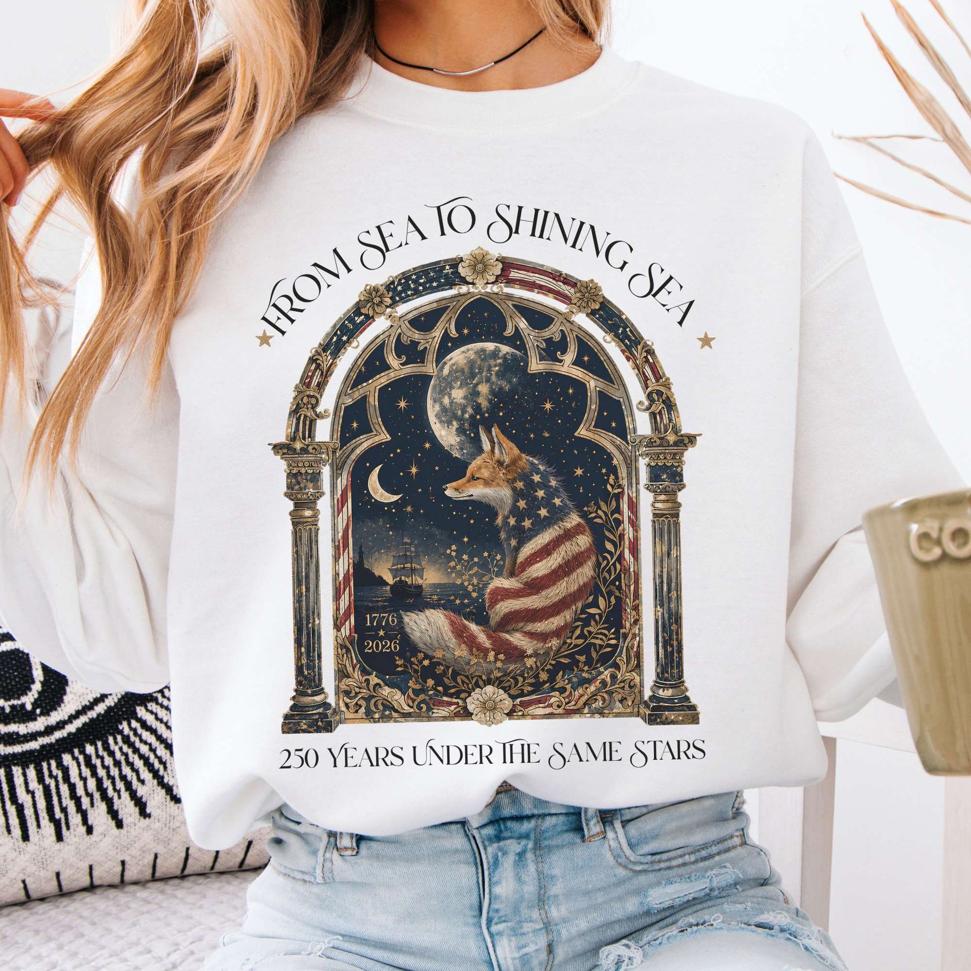 Sweatshirt White / S 250 Years Under the Same Stars Crewneck Sweatshirt The Mystic Eden