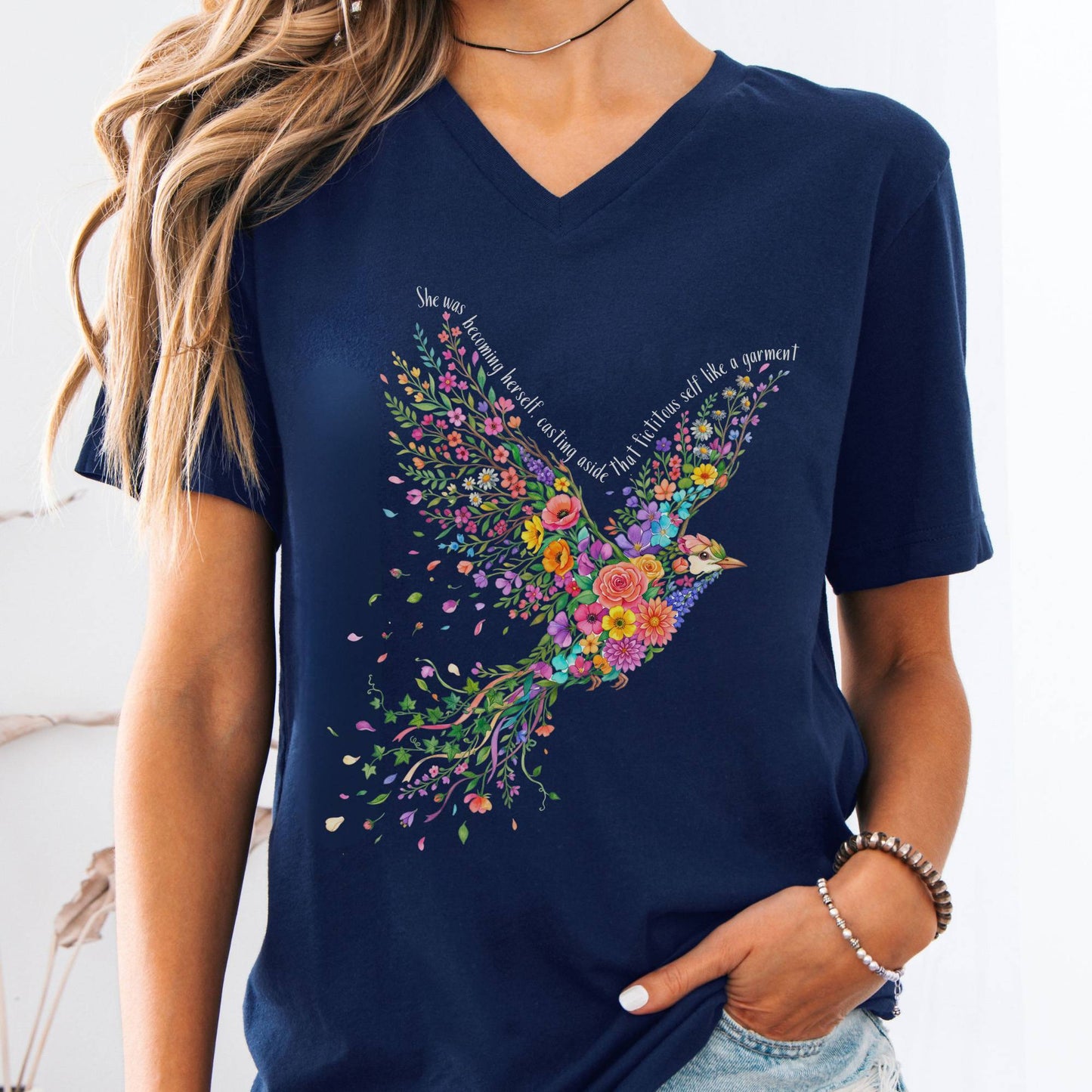 V-neck Navy / S She Was Becoming Herself Kate Chopin V-Neck The Mystic Eden