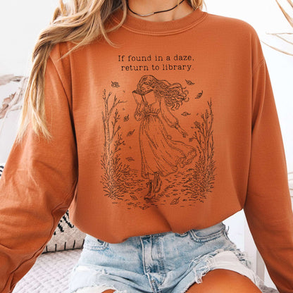Long-sleeve Yam / S If Found in a Daze, Return to Library Long Sleeve The Mystic Eden