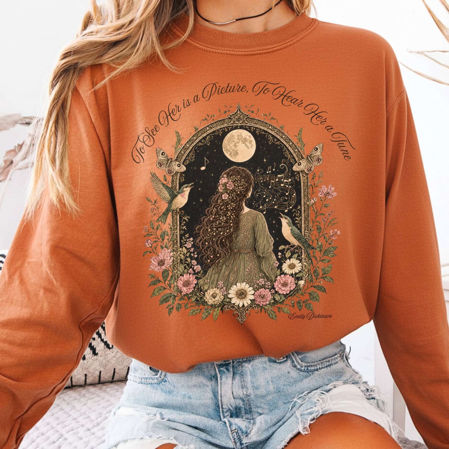 Long-sleeve Yam / S To See Her Is a Picture, To Hear Her a Tune Dickinson Long Sleeve The Mystic Eden