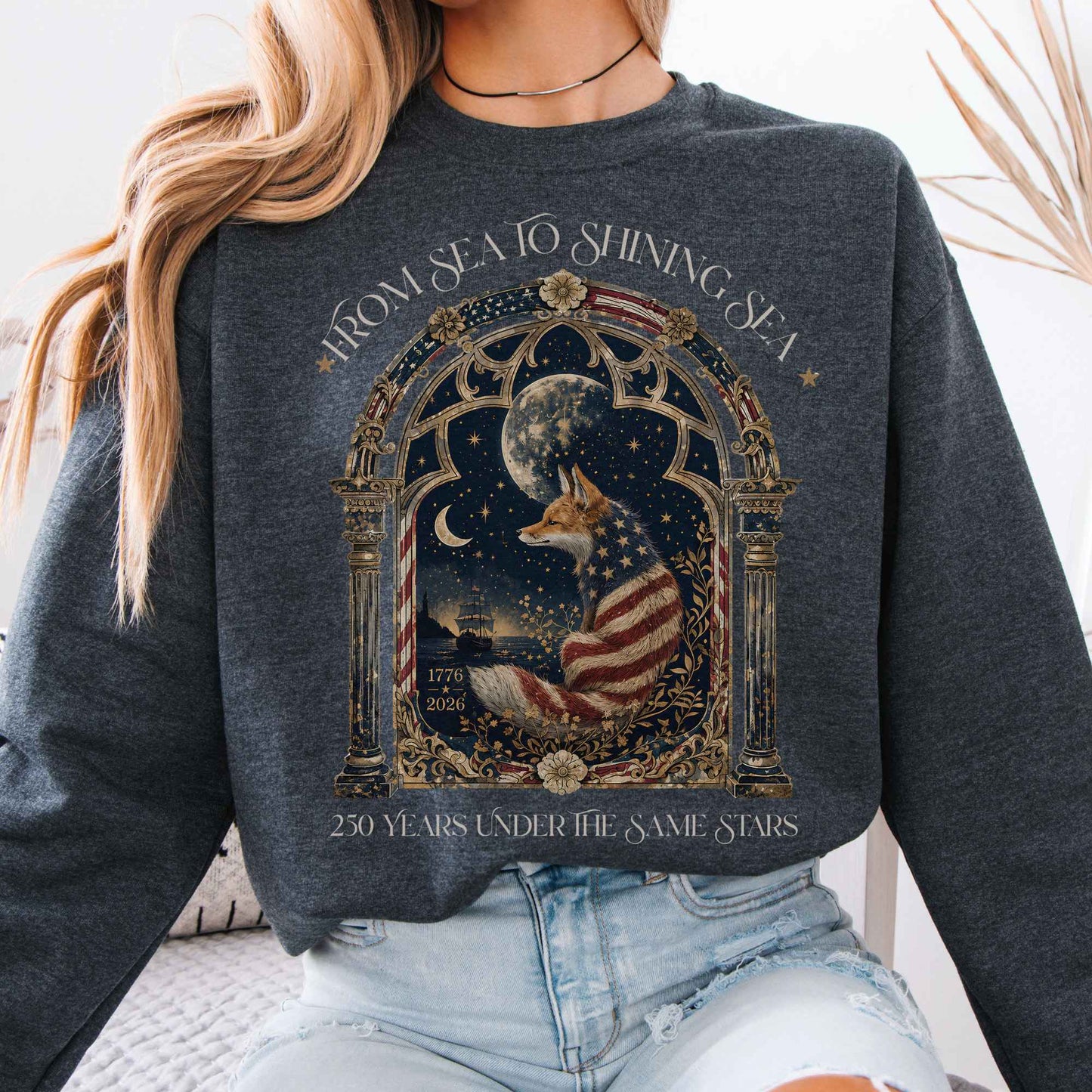 Sweatshirt Dark Heather / S 250 Years Under the Same Stars Crewneck Sweatshirt The Mystic Eden