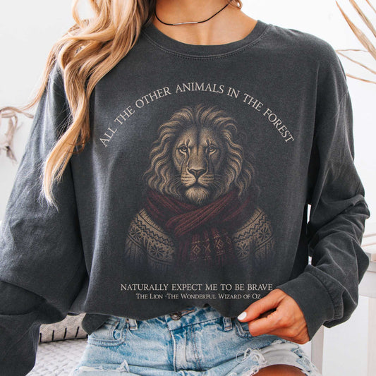 Long-sleeve Pepper / S All the Other Animals in the Forest Lion Oz Long Sleeve The Mystic Eden