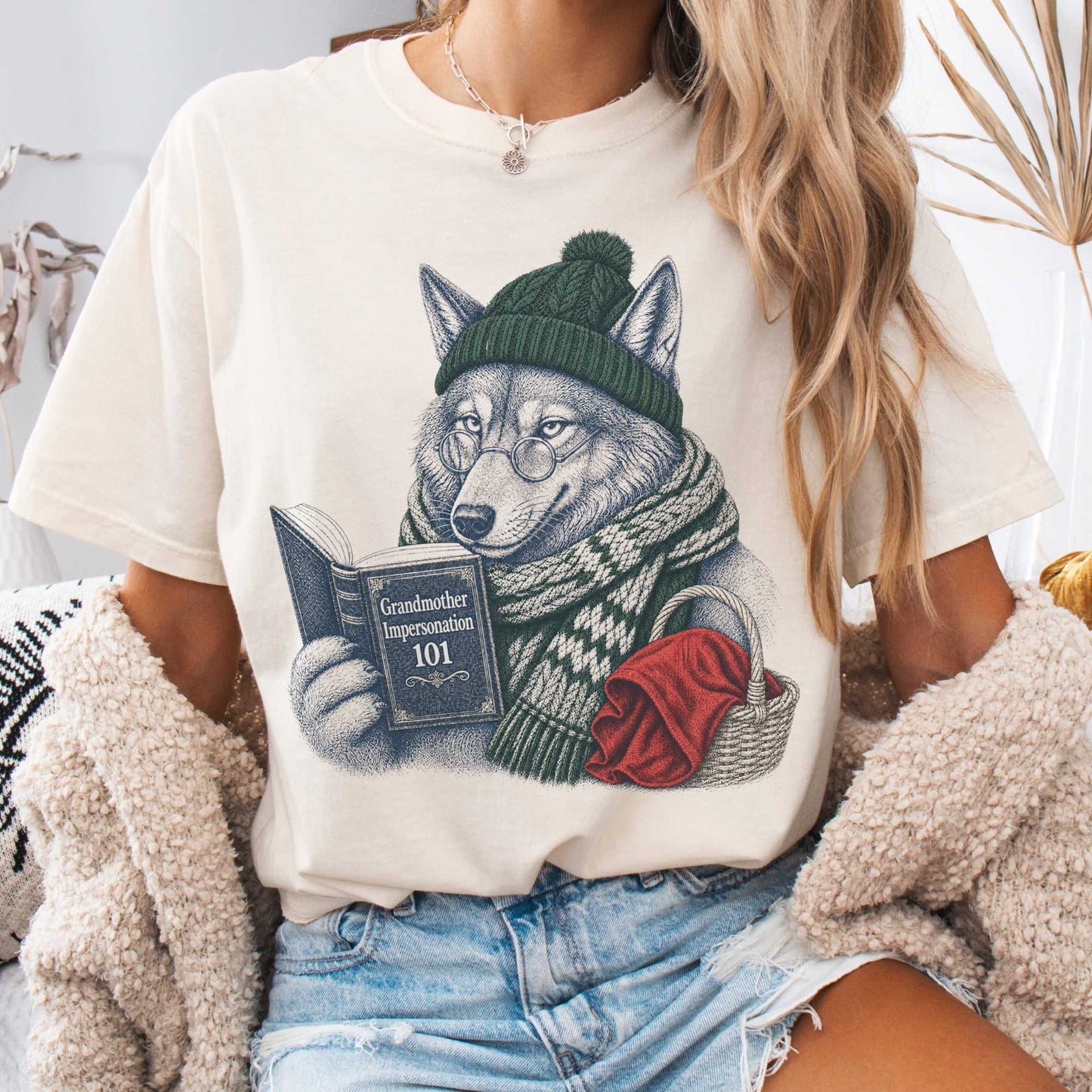 T-Shirt Ivory / S Grandmother Impersonation 101 Wolf Red Riding Hood T-Shirt The Mystic Eden