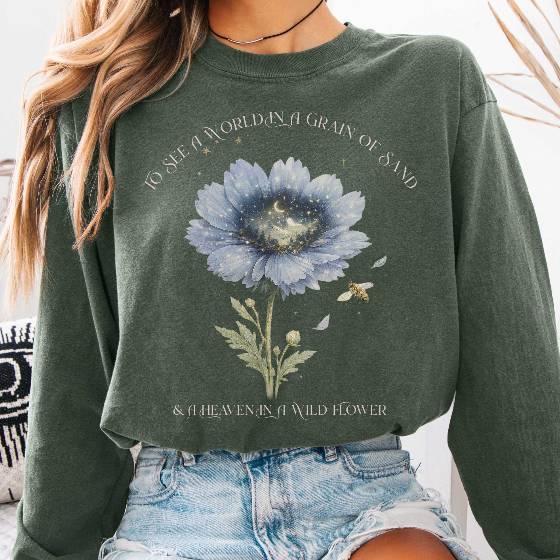 Long-sleeve Hemp / S Heaven in a Wildflower William Blake Long Sleeve The Mystic Eden