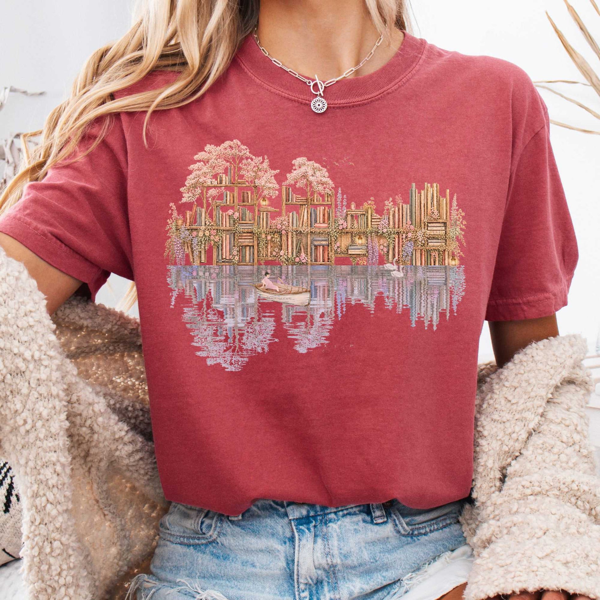 T-Shirt Crimson / S The Floating Library T-Shirt The Mystic Eden