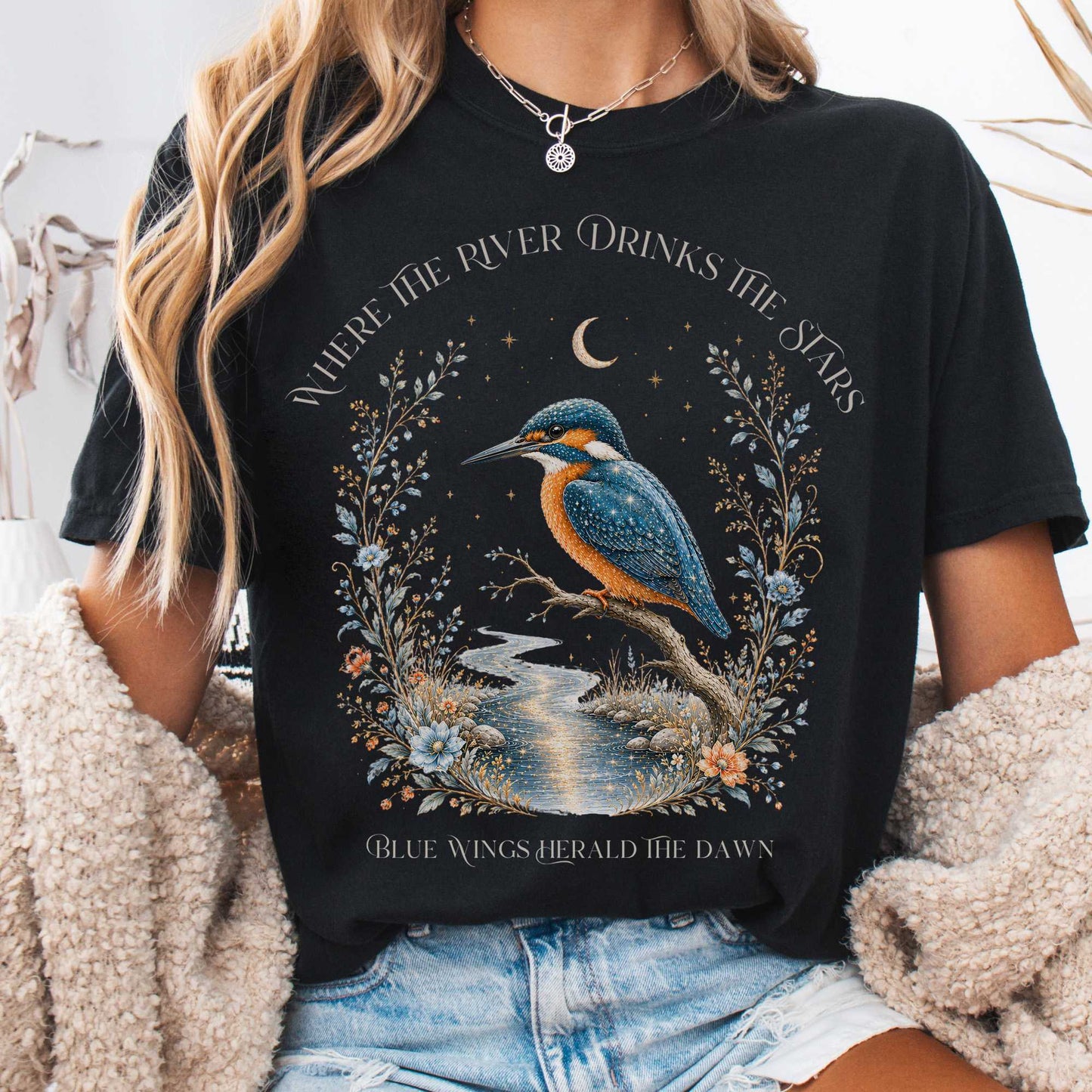 T-Shirt Black / S Where the River Drinks the Stars T-Shirt The Mystic Eden