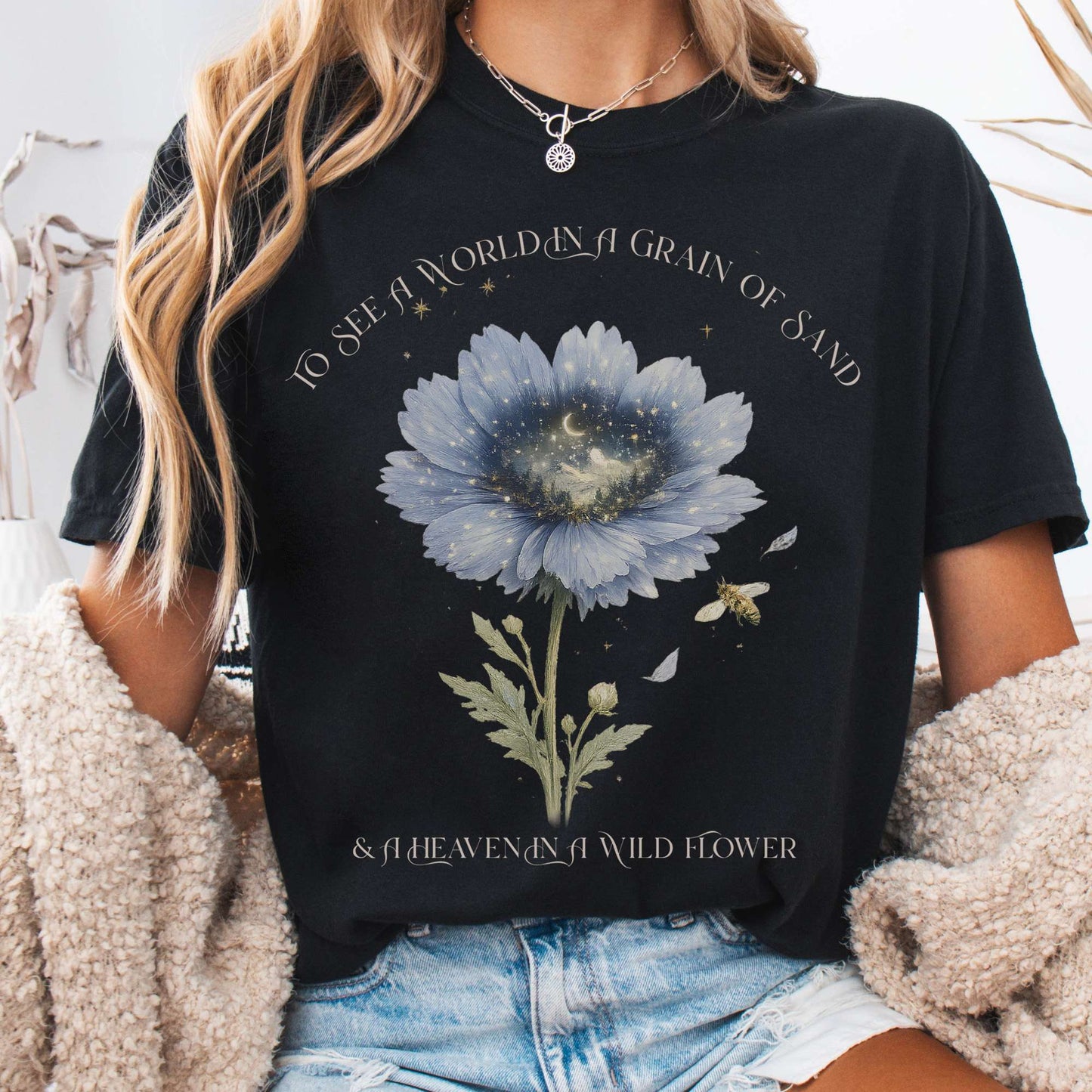 T-Shirt Black / S Heaven in a Wildflower William Blake T-Shirt The Mystic Eden