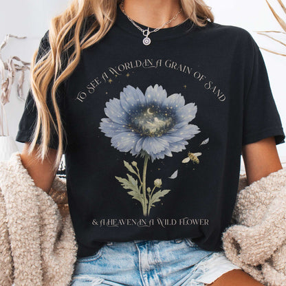 T-Shirt Black / S Heaven in a Wildflower William Blake T-Shirt The Mystic Eden