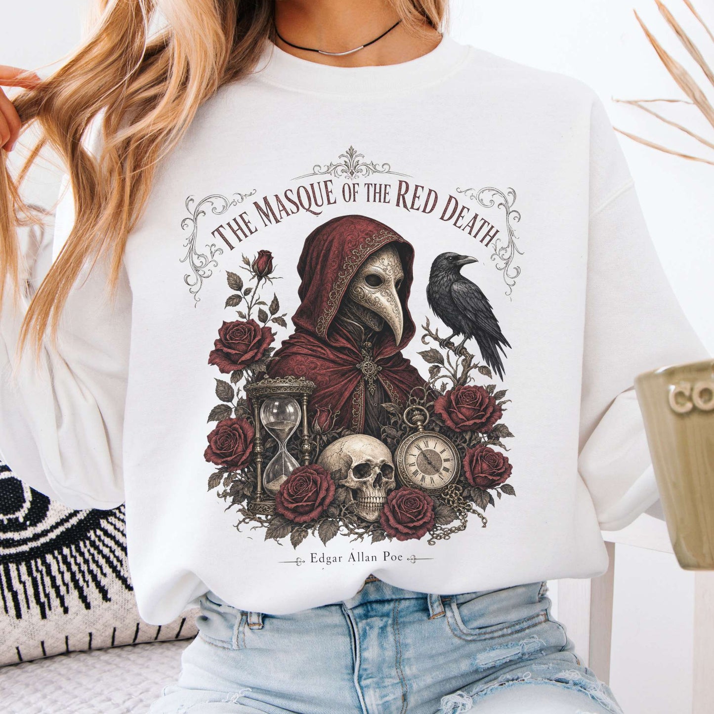 Sweatshirt White / S Poe's The Masque of the Red Death Crewneck Sweatshirt The Mystic Eden