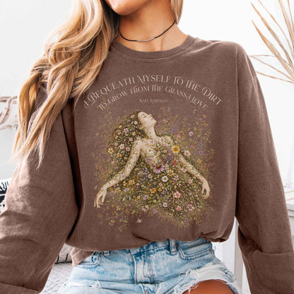 Long-sleeve Espresso / S I Bequeath Myself to the Dirt Walt Whitman Long Sleeve The Mystic Eden