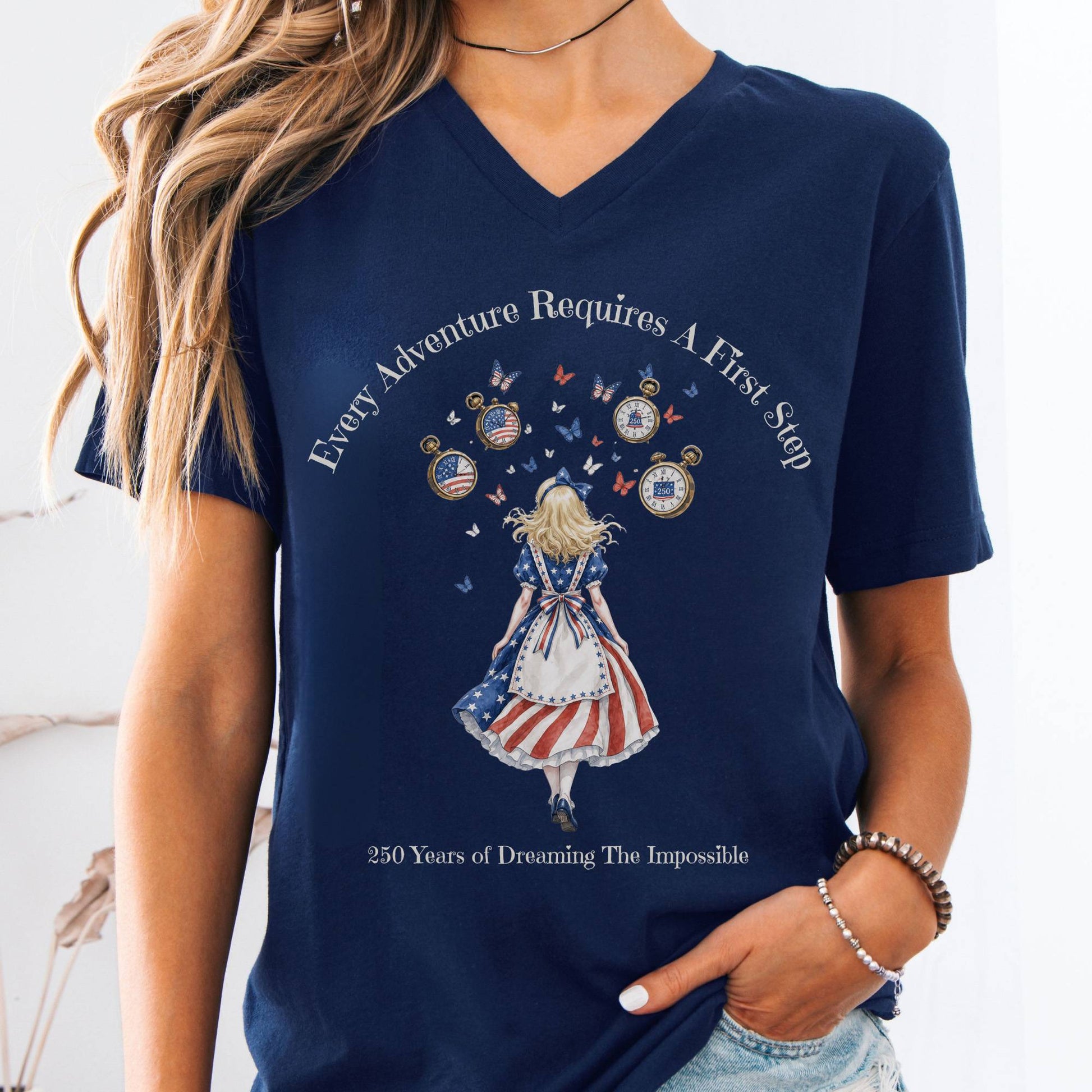V-neck Navy / S 250 Years of Dreaming the Impossible American Alice V-Neck The Mystic Eden