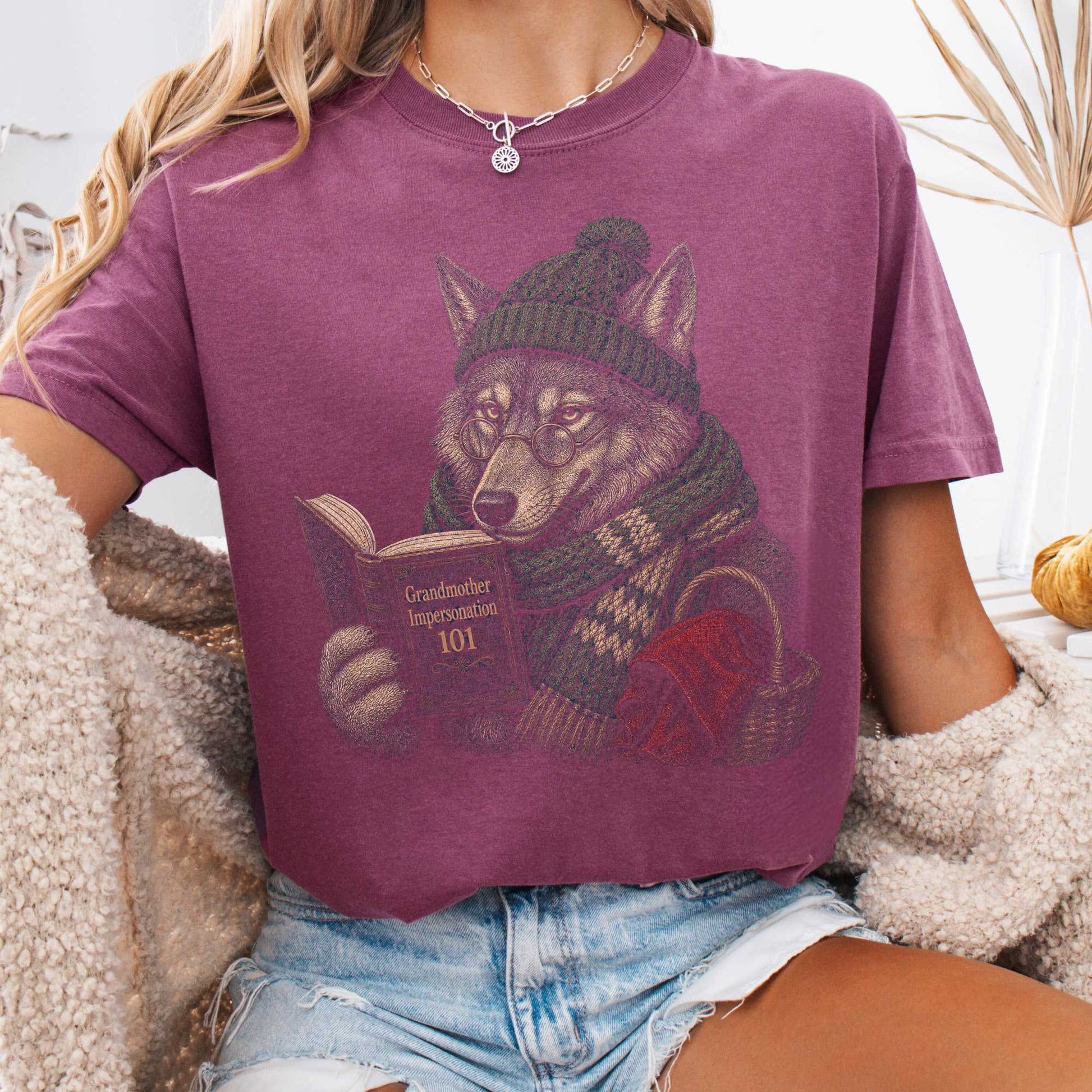 T-Shirt Berry / S Grandmother Impersonation 101 Wolf Red Riding Hood T-Shirt The Mystic Eden