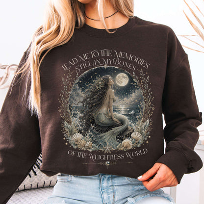 Sweatshirt Dark Chocolate / S A Mermaid's Memories Of The Weightless World Amy Crockett Crewneck Sweatshirt The Mystic Eden