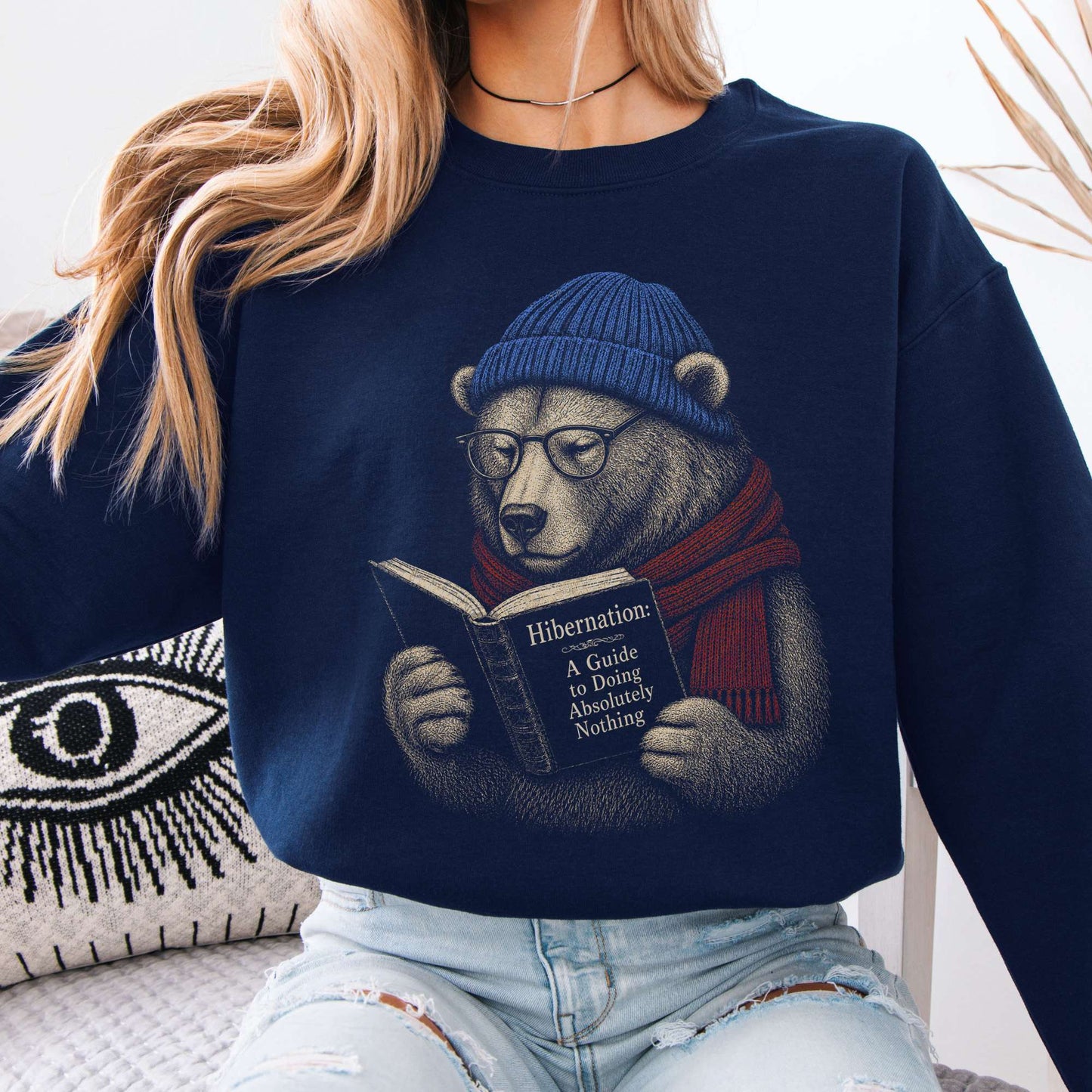 Sweatshirt Navy / S A Guide to Hibernation Bear Crewneck Sweatshirt The Mystic Eden