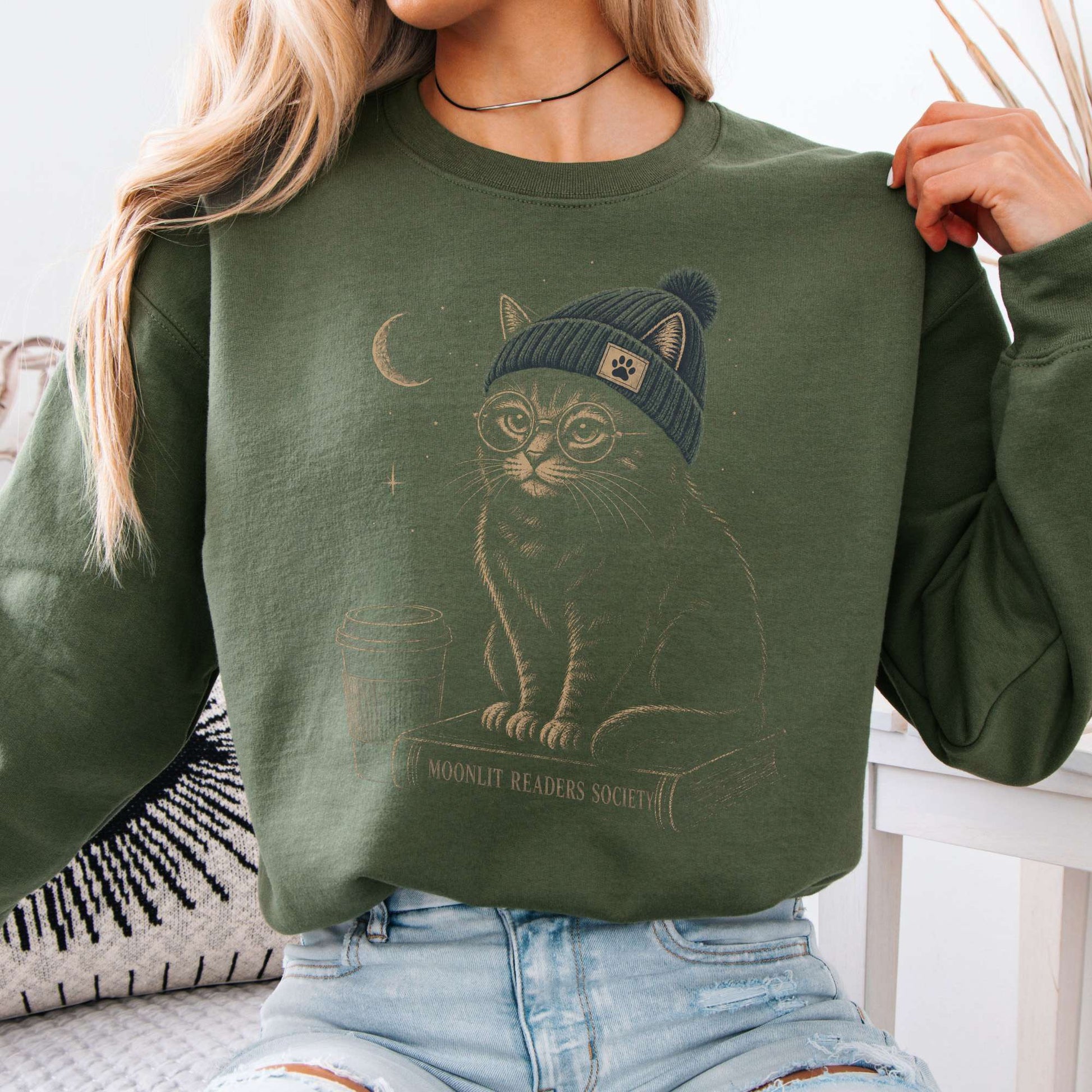 Sweatshirt Military Green / S Design 293 Crewneck Sweatshirt The Mystic Eden
