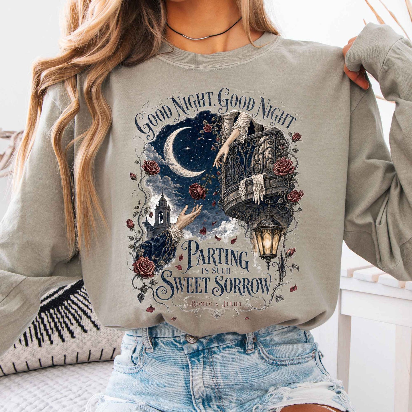 Long-sleeve Sandstone / S Parting Is Such Sweet Sorrow Romeo and Juliet Shakespeare Long Sleeve The Mystic Eden
