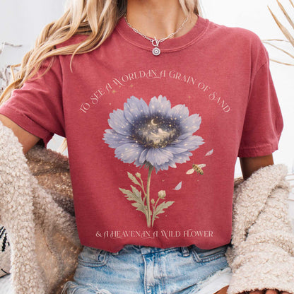T-Shirt Crimson / S Heaven in a Wildflower William Blake T-Shirt The Mystic Eden
