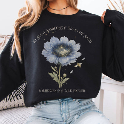 Sweatshirt Black / S Heaven in a Wildflower William Blake Crewneck Sweatshirt The Mystic Eden