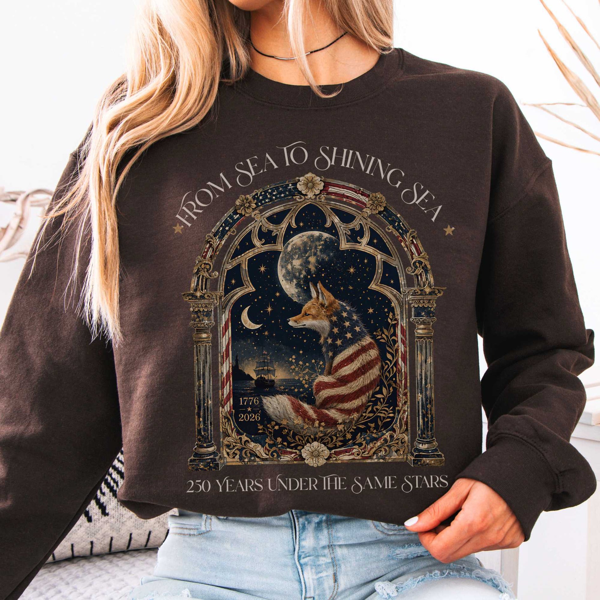 Sweatshirt Dark Chocolate / S 250 Years Under the Same Stars Crewneck Sweatshirt The Mystic Eden
