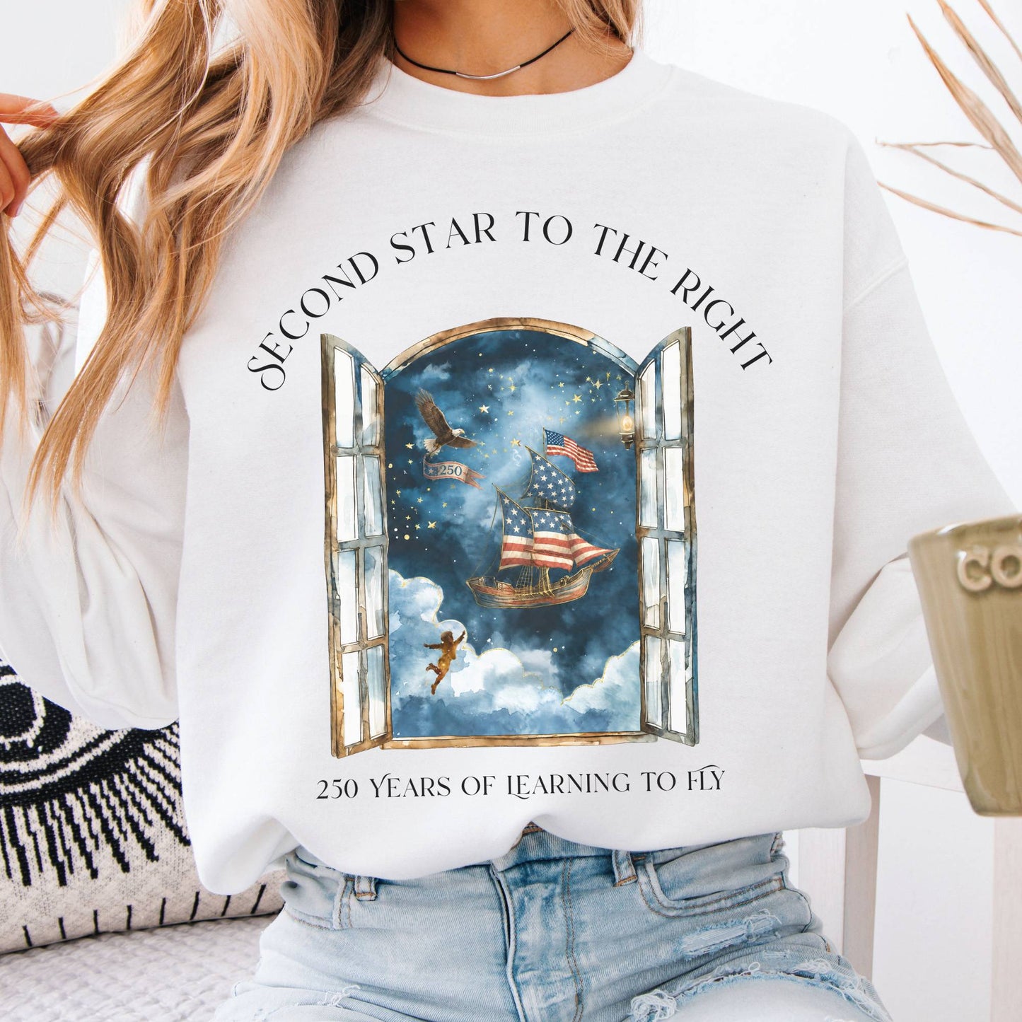 Sweatshirt White / S Second Star to the Right America 250 Commemorative Crewneck Sweatshirt The Mystic Eden