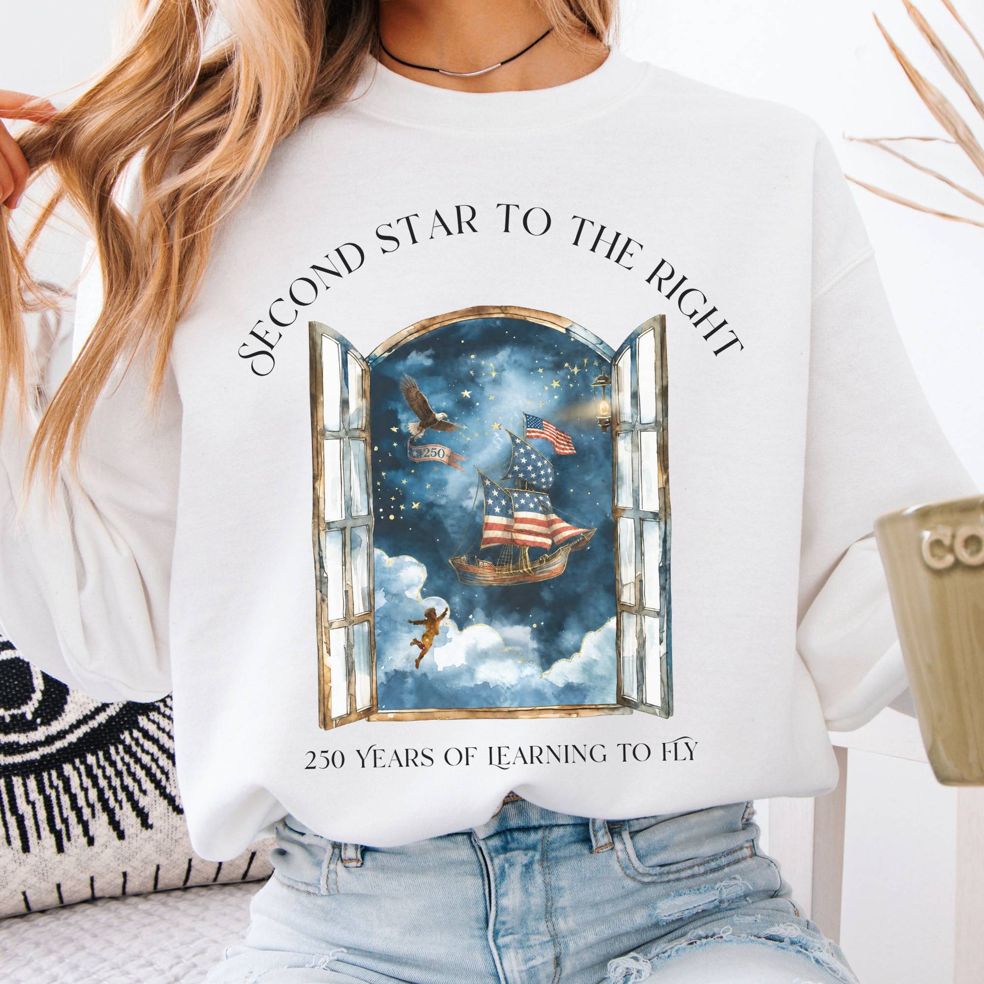 Sweatshirt White / S Second Star to the Right America 250 Commemorative Crewneck Sweatshirt The Mystic Eden
