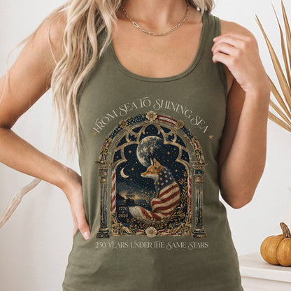 Tank Top Solid Military Green / XS 250 Years Under the Same Stars Women's Lightweight Tank Top The Mystic Eden